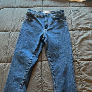 Abercrombie medium was super skinny ankle high rise.